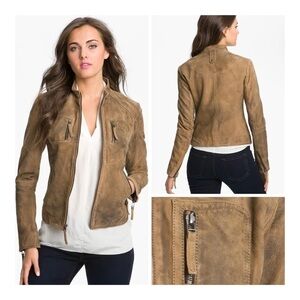 Buffalo OUTERWEAR by David Bitton Brown Distressed Nubuck Leather Jacket